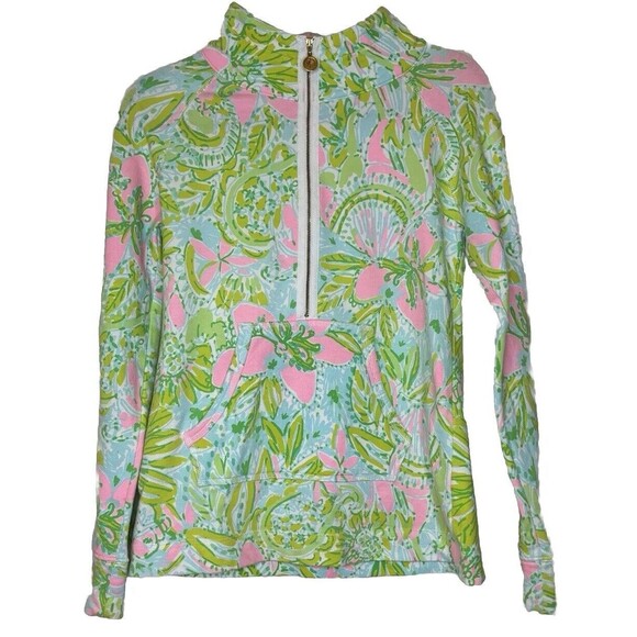 Lilly Pulitzer Skipper Half Zip Popover Coconut Jungle Small Great Gift - Picture 1 of 14